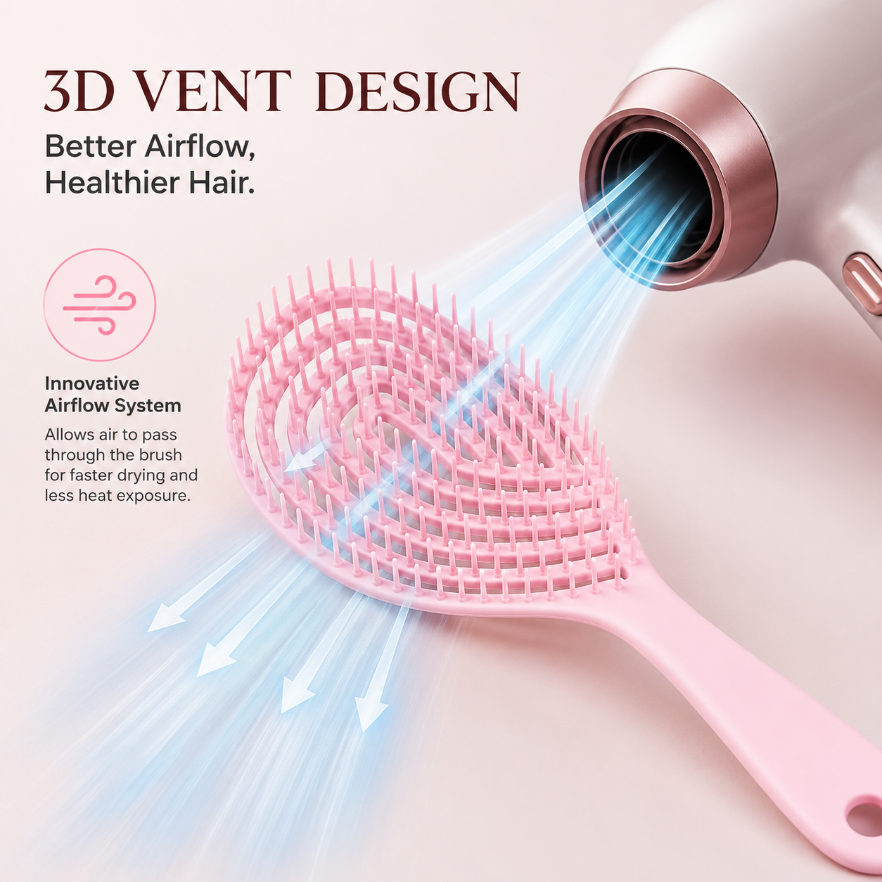 Mavero 3D Vent Detangling Hair Brush – For All Hair Types