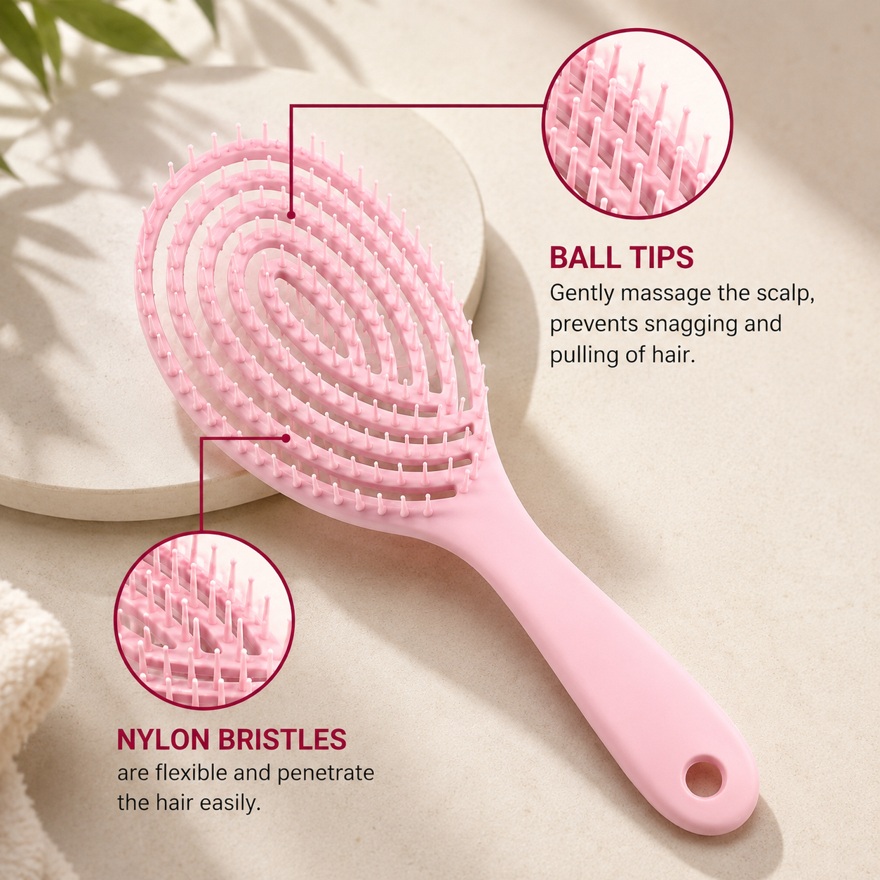 Mavero 3D Vent Detangling Hair Brush – For All Hair Types